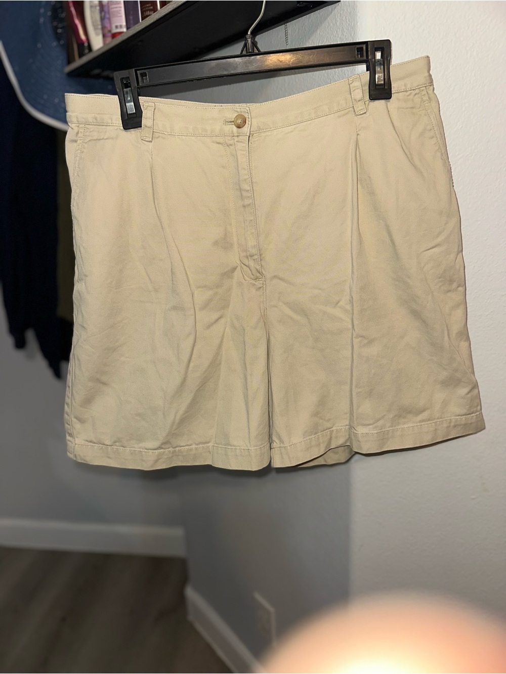 Ralph Lauren Beige Cotton Pleated Bermuda Shorts